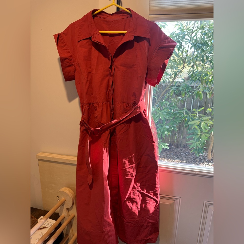 Women’s Red Belted Dress